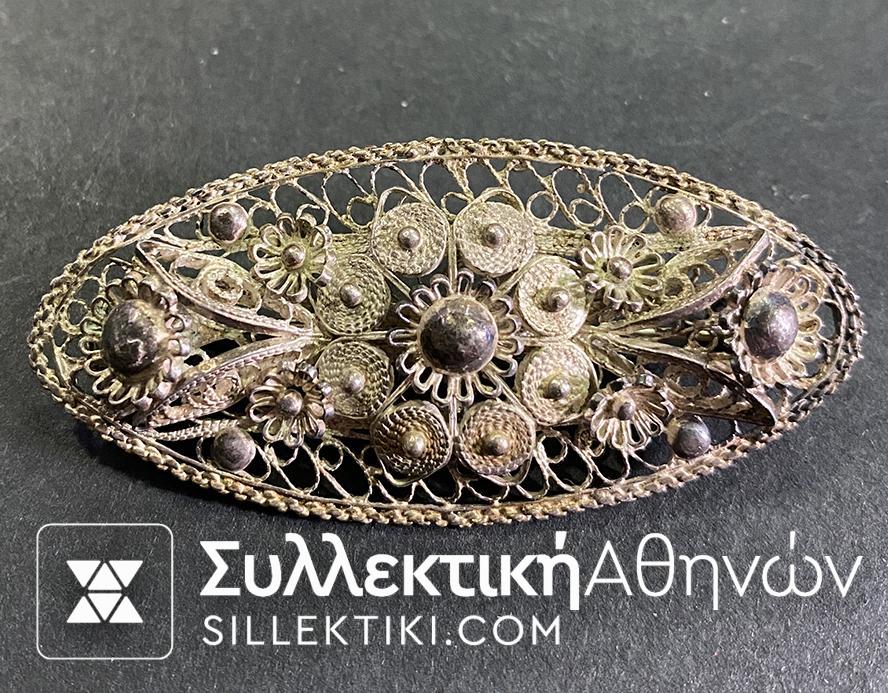 Ασημόχαλκη συρματερή καρφίτσα